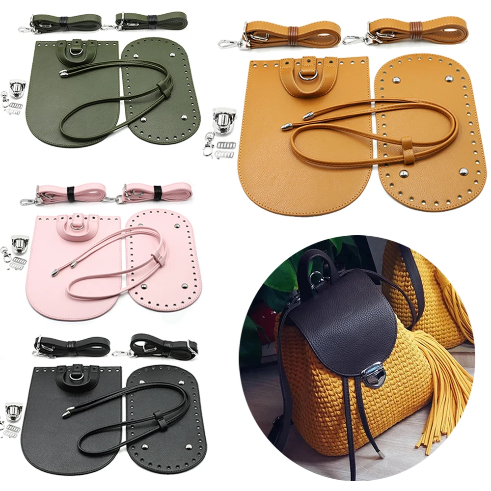 Top Trends: 7pc Set Handmade Bag Bottom Flap Cover Hardware For Bags DIY HandBag Shloulder Straps For Knitting Bags Handbag Crossbody Bags Shoppable Styles