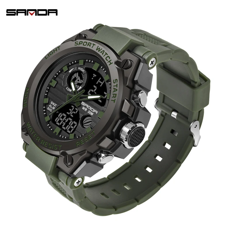 Top Trends: SANDA Sports Mens Watches Top Brand Luxury Military Quartz Watch Men Waterproof S Shock Digital Male Clock Relogio Masculino 739 Shoppable Styles