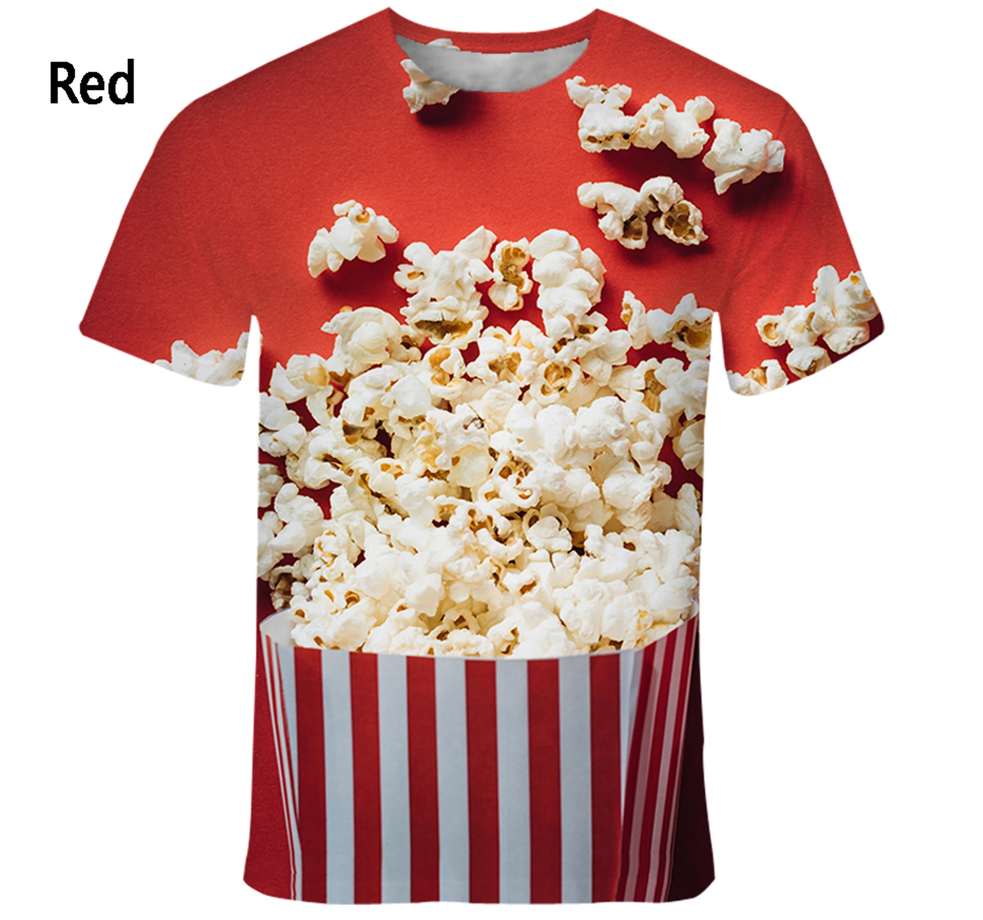 Top Trends: Popcorn 3D Printing T Shirt Man Summer O-Neck Short Sleeve Oversized Top Casual Tee Loose Streetwear Harajaku Shoppable Styles