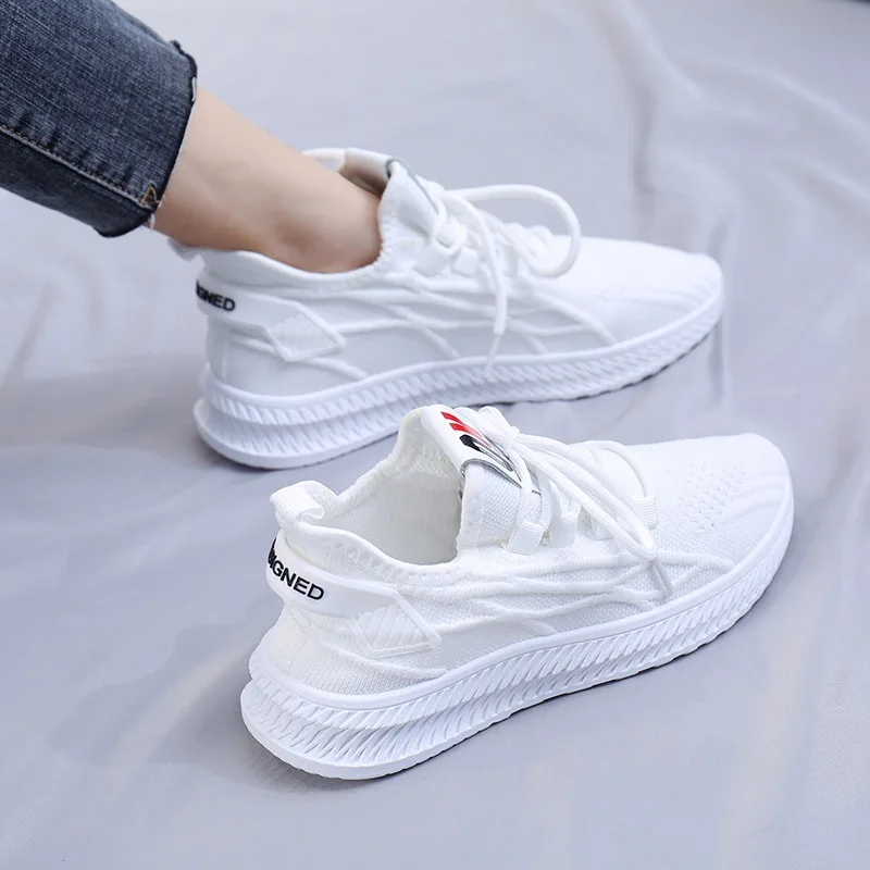 Top Trends: Fashion Spring Female Sneakers Women Shoes Korean Mesh Yellow Ladies Shoes Woman Lace Up Red Black Casual Shoes Breathable 2023 Shoppable Styles - Image 4