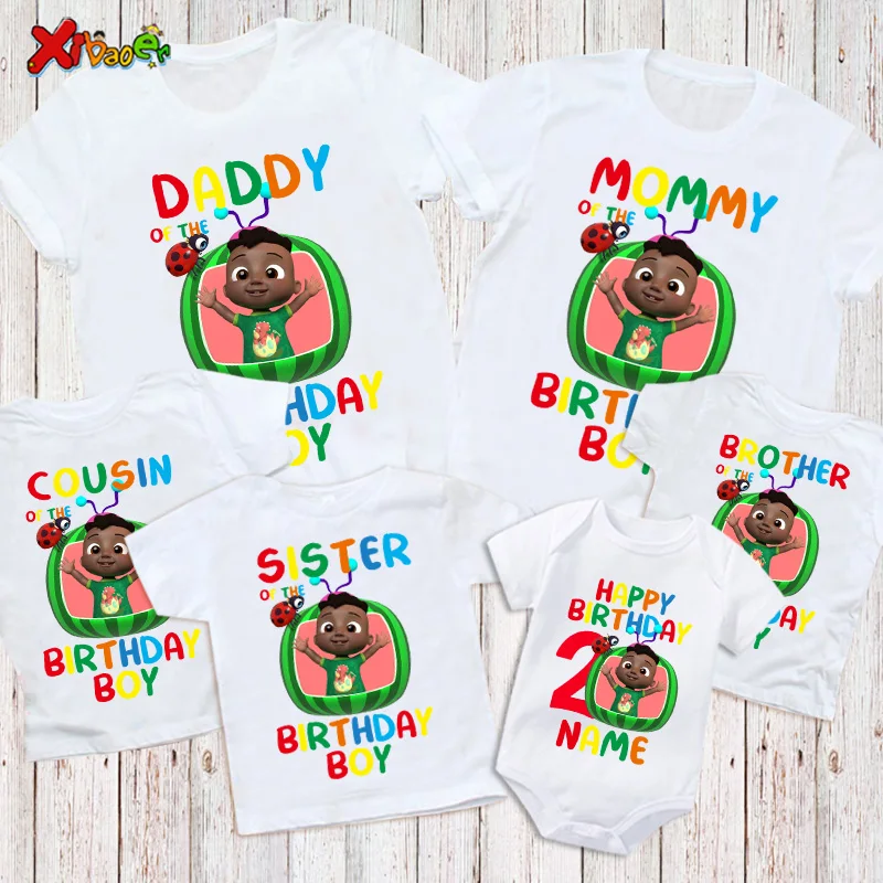 Top Trends: Family Matching Shirt Birthday Party Shirt T-shirt Together Family T-Shirt Outfits Custom Name Boys Party Clothes Family Look Shoppable Styles