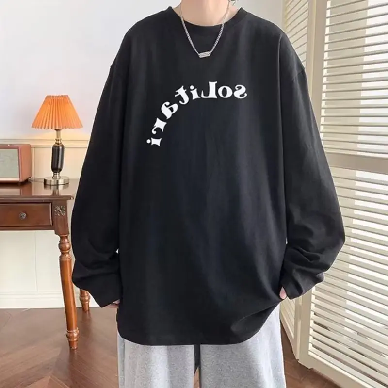 Top Trends: 2023 New Spring And Autumn Fashion Hong Kong Style Letter Printing Fashion Brand Round Neck Loose Relaxed Oversize Men&#039;s Sweater Shoppable Styles