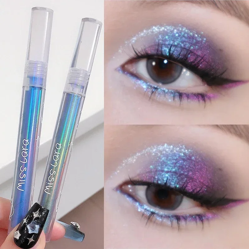 Top Trends: Waterproof Liquid Eyeshadows Aurora Chrome Pink Green Purple Eyeshadow Highlighter Lasting Glitter Sequins Lying Silkworm Makeup Shoppable Styles