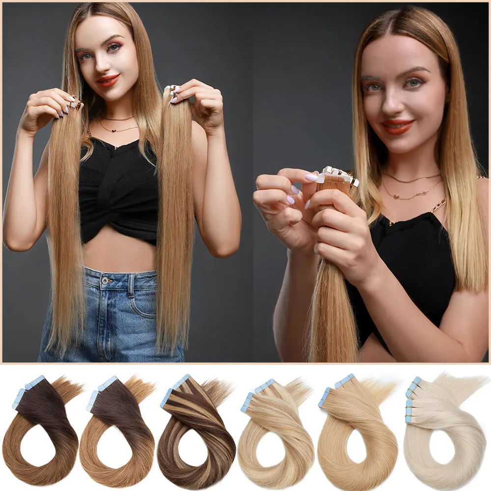 Top Trends: Rich Choices 2.5g / pc Tape In Human Hair Extensions Straight Invisible Seamless Skin Weft For Women Tape In Natural Hair Shoppable Styles