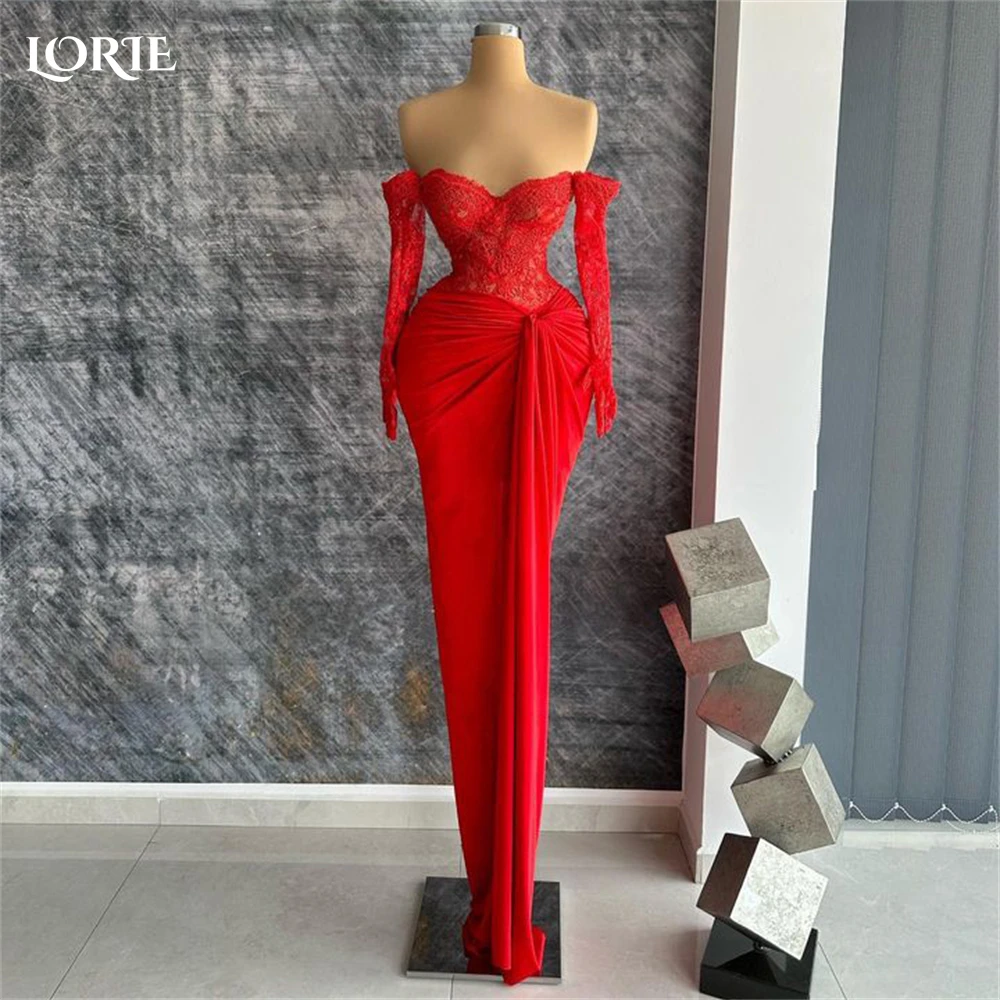 Top Trends: LORIE Luxury Lace Mermaid Evening Dresses Off Shoulder Sweetheart Appliques Prom Dress Silt Backless Wedding Pageant Party Gowns Shoppable Styles