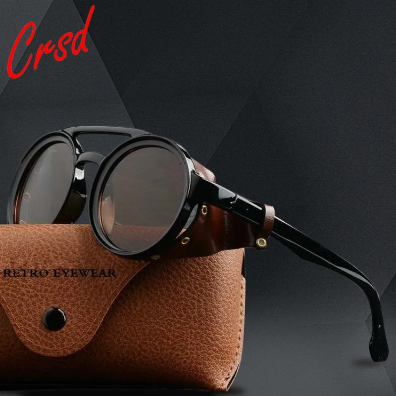 Top Trends: CRSD 2022 Retro Round Steampunk Sunglasses Vintage Brand Design Men Women Vintage Sun Glasses UV400 Shades Eyewear Oculos De Sol Shoppable Styles