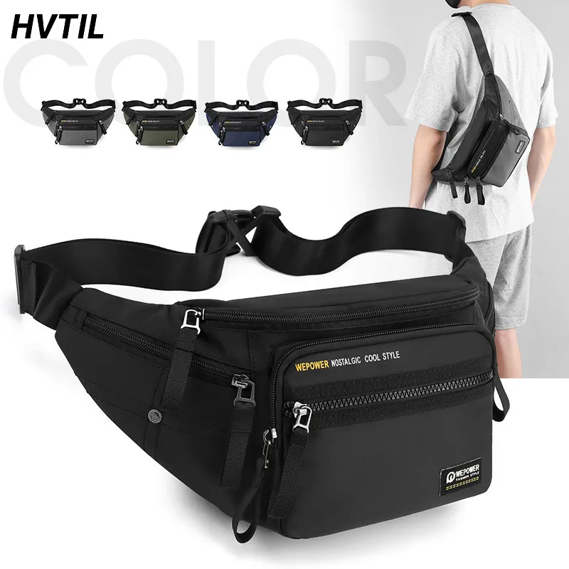 Top Trends: HVTIL Men High Quality Waterproof Fanny Pack Messenger Business Large-Capacity Phone Chest Bag Climbing Combat Belt Waist Packs Shoppable Styles