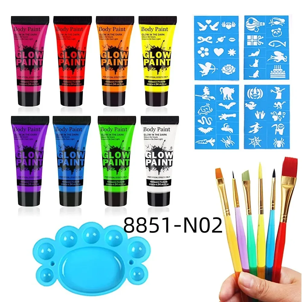 Top Trends: Body Face Paint Kit Fluorescent Party Halloween Eye Make Up Party Kids Face Shied UV Glow Paint Kit Wholesale Cosplay Makeup Shoppable Styles