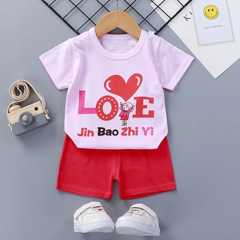 Top Trends: Cotton Infant Boy Girl Clothes Summer Suit Baby Sets Cute Tshirt Toddler Boys Short Sleeve T-shirt+ shorts Suit Dropshipping Shoppable Styles - Image 3