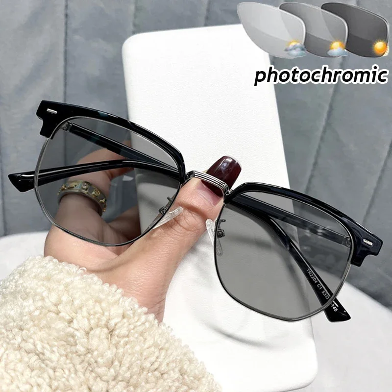 Top Trends: Ultralight Half Frame Photochromic Minus Glasses Luxury Ladies Myopia Eyeglasses Finished Optical Prescription Eyewear Diopter Shoppable Styles