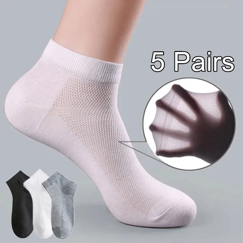 Top Trends: 1 / 5Pairs Men Short Socks Summer Breathable Thin Low Cut Ankle Socks Cotton Casual Boat Socks Invisible Mens Sport Cycling Socks Shoppable Styles