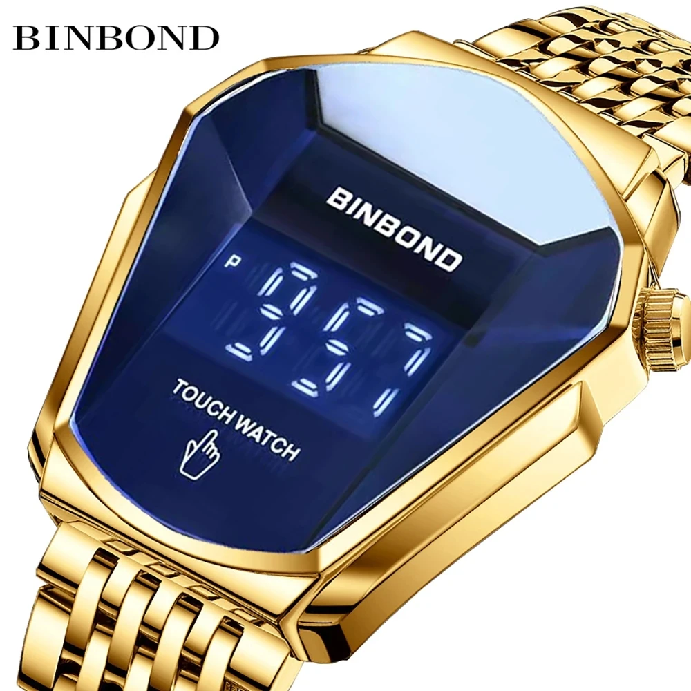 Top Trends: 2023 Fashion Touch Screen LED Sport Brand Watch New Design 3D Glass Men Gold Wrist Digital Watches Man Clock Casual Wristwatch Shoppable Styles