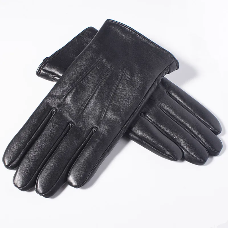 Top Trends: Gours Men's Genuine Leather Gloves Real Sheepskin Black Touch Screen Gloves Button Fleece Lining Winter Warm Mittens New GSM050 Shoppable Styles - Image 3