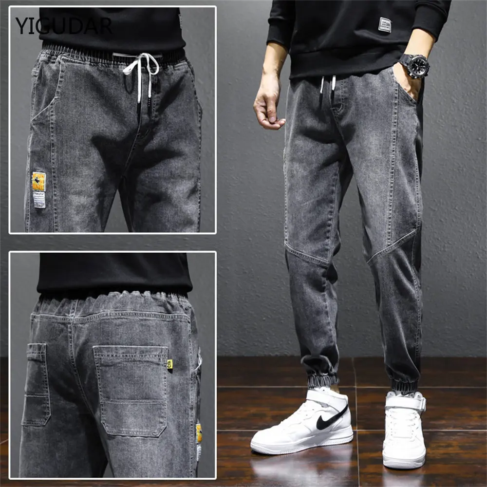 Top Trends: Autumn Jeans Men Baggy Men&#039;s Cargo Jeans Fashion Harlan Cotton Streetwear Harajuku Pants Joggers Elastic Waist Trousers Male Shoppable Styles