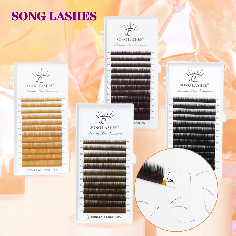 Top Trends: SONG LASHES High Quality I Curl Eyebrow Extensions Brown / Black / Dark Brown / Light Brown False Eyebrow 12 Lines Per Tray Shoppable Styles