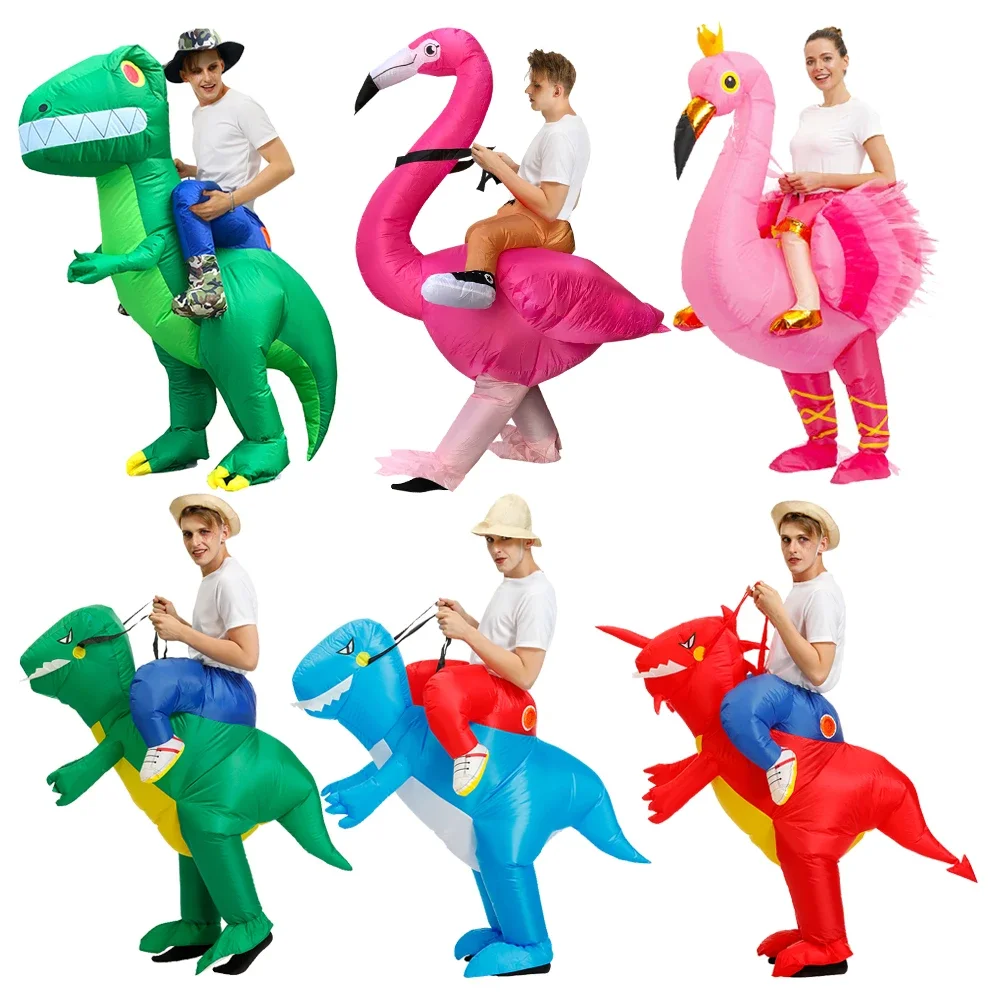 Top Trends: Adult Halloween Cosplay Costumes For Man Woman Dinosaur Inflatable Costume Purim Party Unicorn Flamingo Role Play Disfraz Shoppable Styles