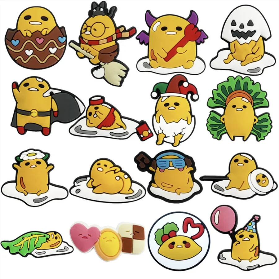 Top Trends: Cartoon Shoe Charms 1pcs Sanrio Gudetama PVC Shoes Accessories DIY Shoe Decoration For Clog Sandal Kids X-mas Gifts Shoppable Styles