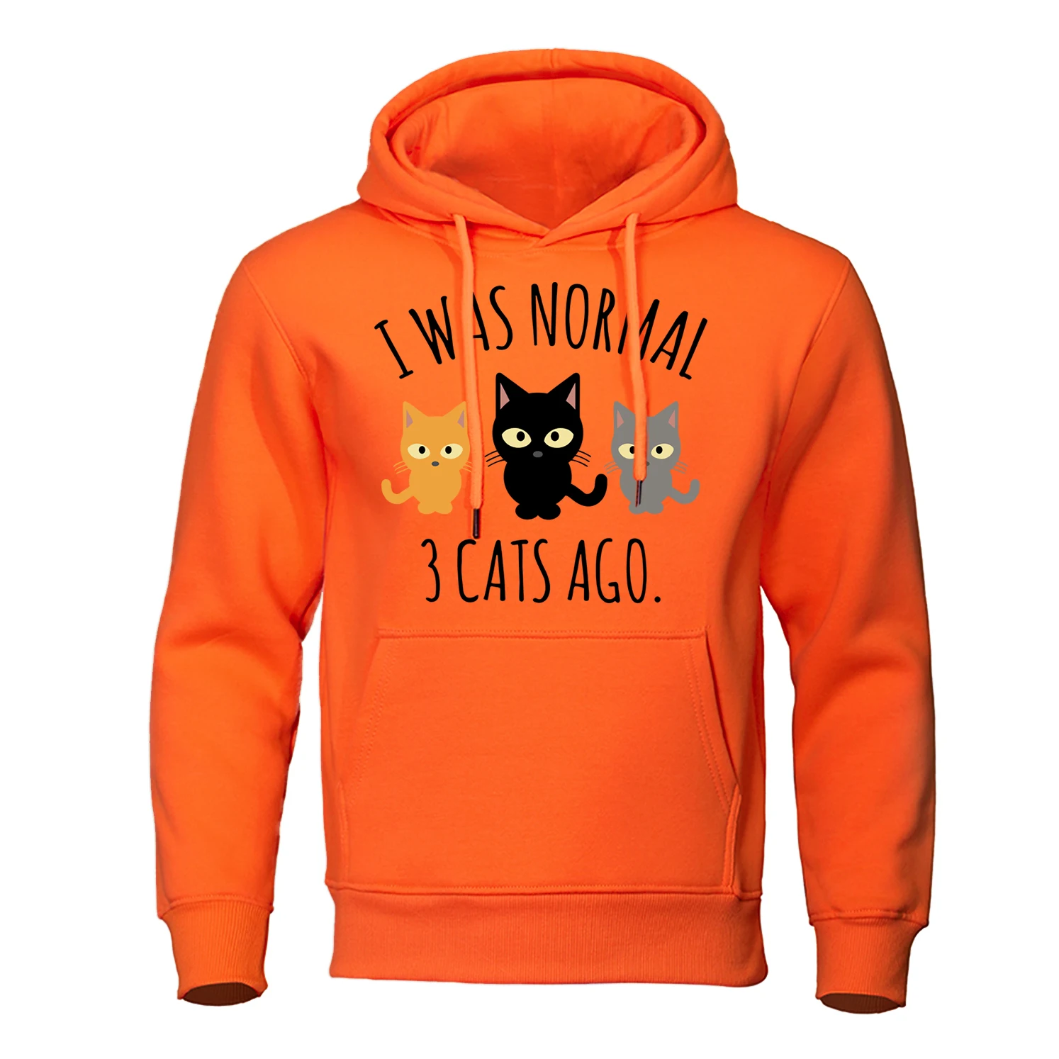 Top Trends: I Was Narmal 3 Cat'S Ago 3 Little Cats Hoodies Men Personality Pocket Streetwear Hip Hop Pullover Clothes Fleece Warm Hoody Male Shoppable Styles