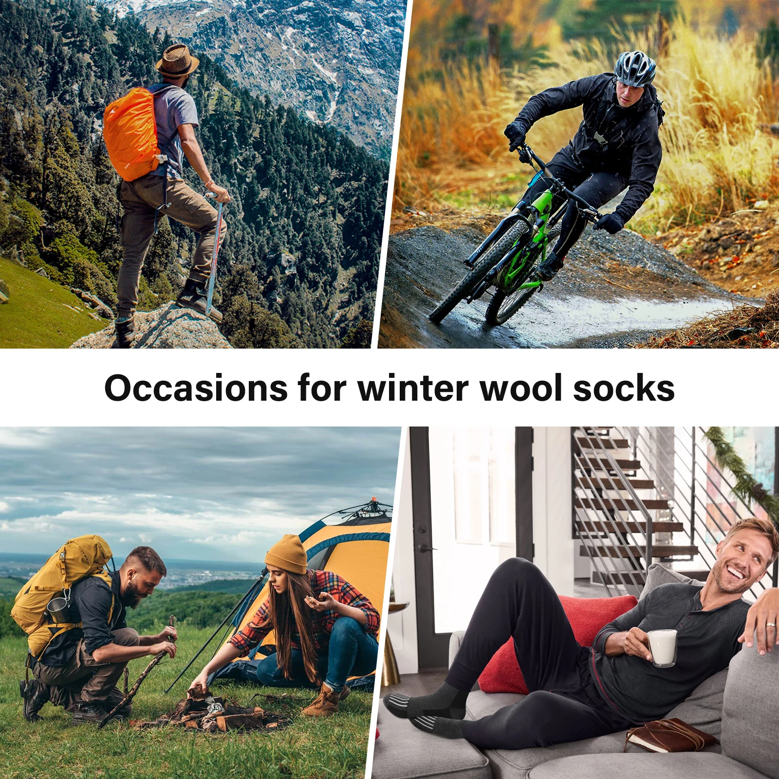 Top Trends: SIMIYA 5 Pairs Merino Wool Socks For Men Warm Thermal Winter Socks Non-Slip Hiking Socks Breathable Crew Socks For Cold Weather Shoppable Styles - Image 6