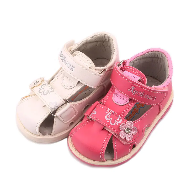 Top Trends: 2023 New Vintange Solid Girl&#039;s Sandals Closed Toe Sandals For Girl Kids Baby Flat Girls Sandals PU Leather Summer Kids Shoes Shoppable Styles