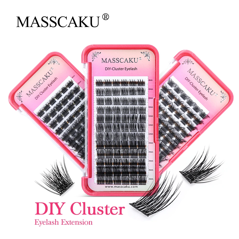 Top Trends: MASSCAKU Clusters Eyelash Extensions 72 Volume Premade Fans Russian Lashes DIY Dovetail Segmented False Lash Extension Shoppable Styles