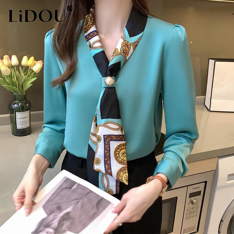 Top Trends: Spring Autumn Elegant Chic Long Sleeve Women&#039;s Blouse New Solid Korean Fashion Shirt Loose Casual Office Lady Top Female Clothes Shoppable Styles