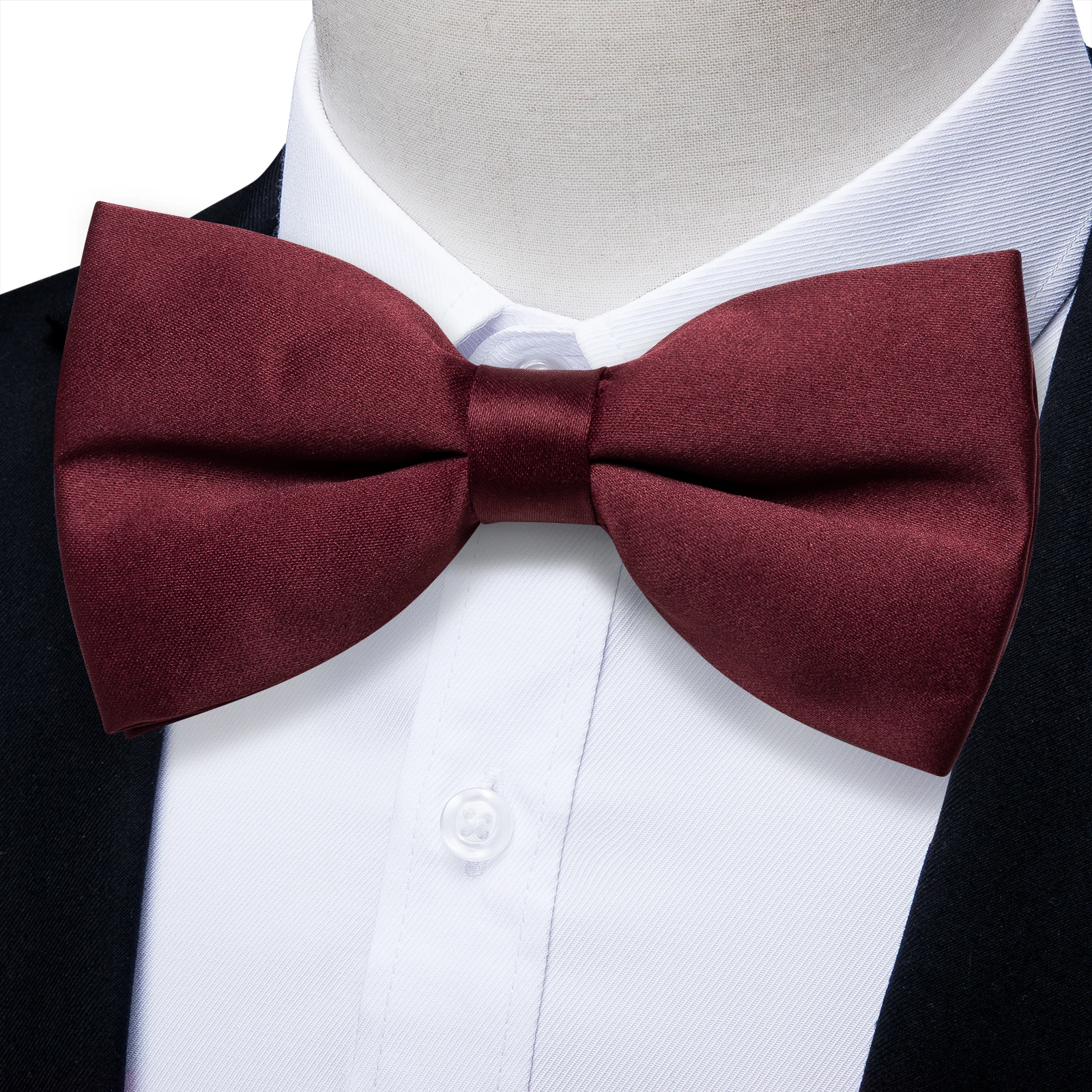 Top Trends: New Arrival Father And Son Burgundy Red Bow Ties Men Boys Silk Classic Wedding Bowtie Formal Business Man Waistcoat Cravat Decor Shoppable Styles