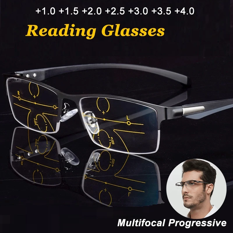 Top Trends: CLLOIO Business Office Reading Glasses For Men Women Multifocal Progressive Reading Glasses Anti Blue Light Presbyopic Eyewears Shoppable Styles