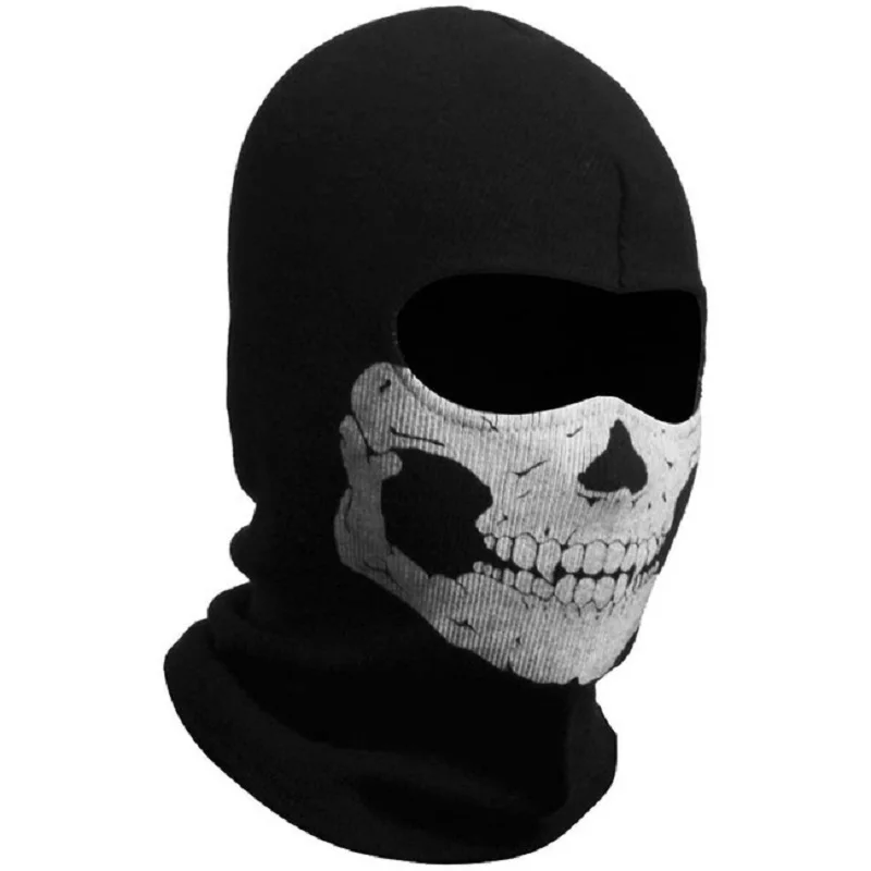 Top Trends: Musion Full Face Mask Black Ghosts Print Balaclava With Skull Printed For Cosplay Party Motorcycle Bike Cycling Hiking Outdoor Shoppable Styles