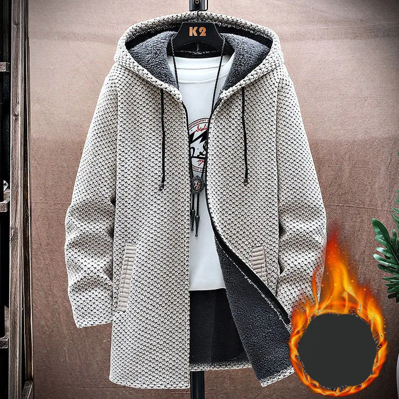 Top Trends: Autumn Winter Zipper Fashion Harajuku Cardigan Men Knitwear Casual All Match Outerwear Long Sleeve Hooded Sweaters Male Clothes Shoppable Styles