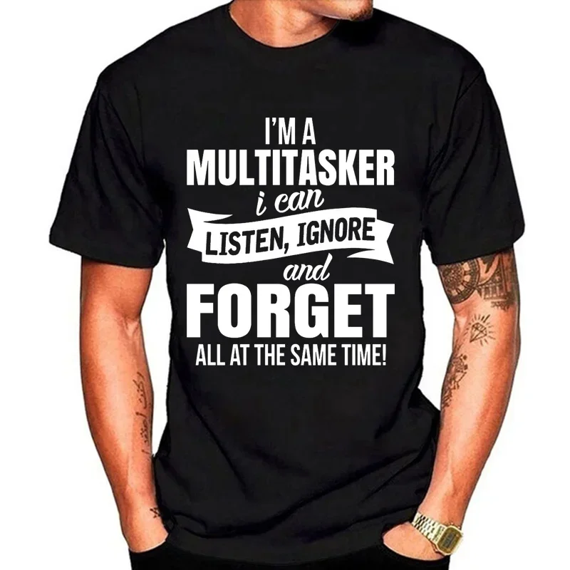 Top Trends: I&#039;m A Multitasker Print T-shirt With Funny Saying Men And Women&#039;s Fashion Graphic Tee Black T Shirt Summer Short Sleeve Shirts Shoppable Styles