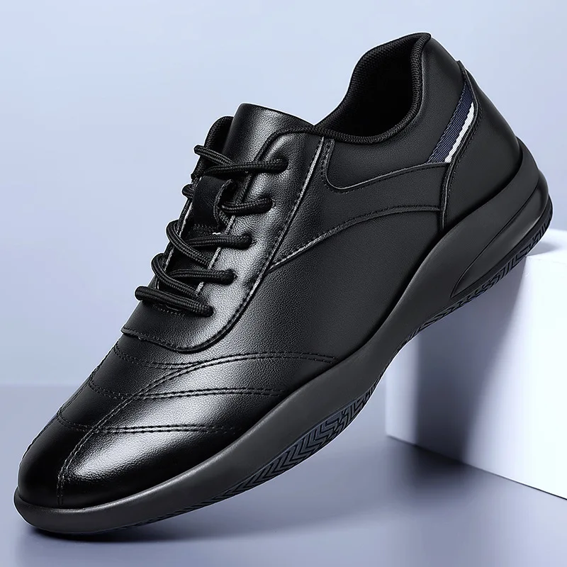 Top Trends: Men Business Dress Leather Shoes Spring Autumn Leisure Genuine Leather Breathable Soft Sole Comfortable Vulcanized Shoes For Men Shoppable Styles