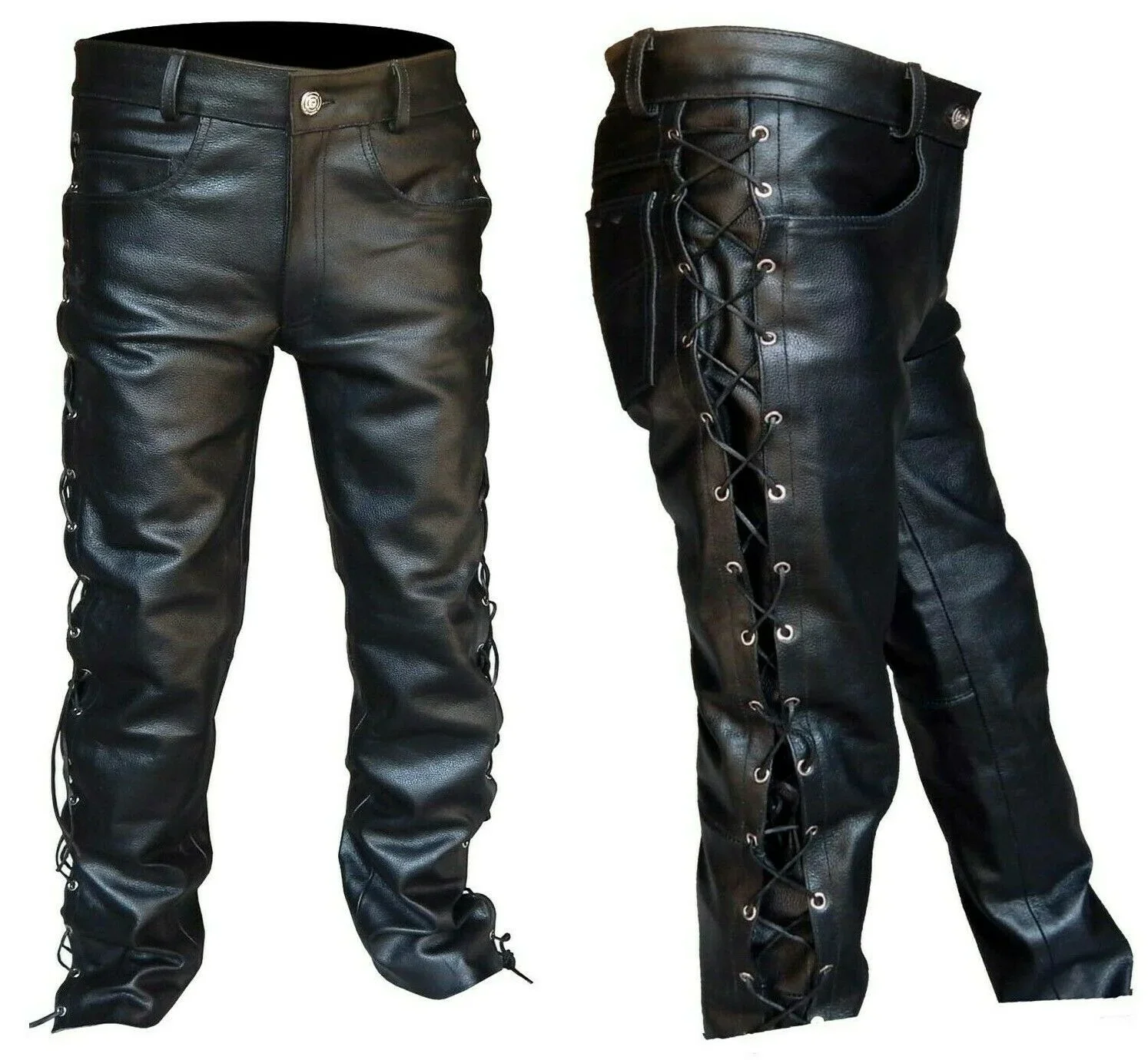 Top Trends: Fashion Men&#039;s Leather Pants Locomotive Punk Style Pants For Men Winter Mens Clothes Plus Size Mens Pants Shoppable Styles