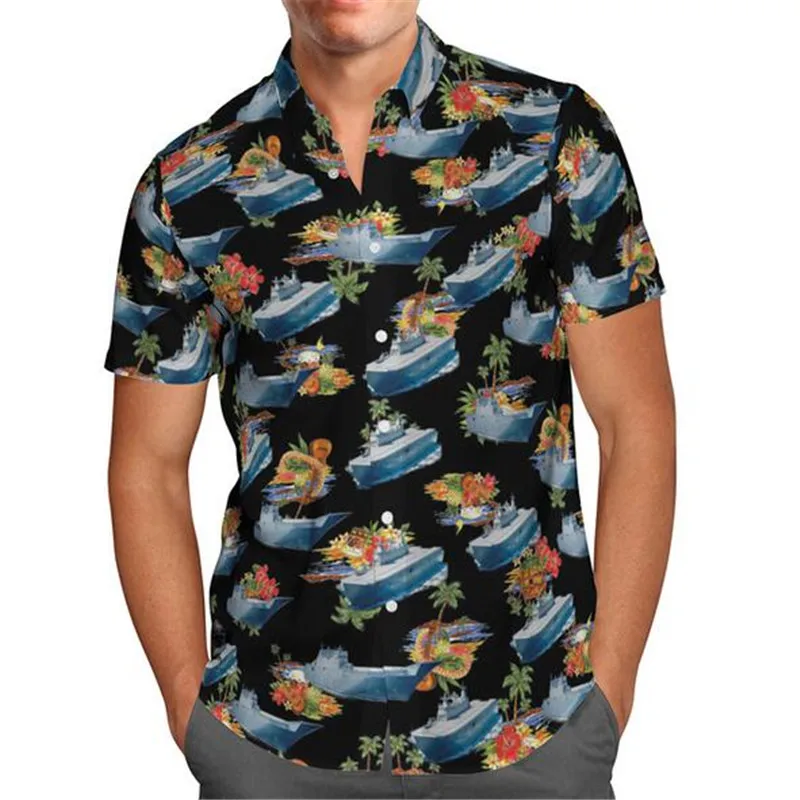 Top Trends: Red Cartoon Anime 3D Print Beach Hawaiian Shirt Summer Short Sleeve Shirt Streetwear Oversized Chemise Homme Camisa Masculina Shoppable Styles - Image 3