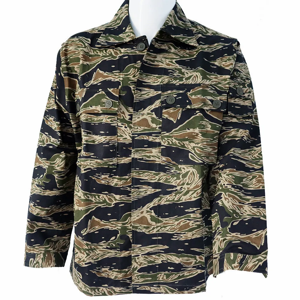 Top Trends: TCU Jacket Vietnam Tiger Stripes Military Shirt Retro WW2 Tactical Workout Camo Combat Field Running Coat Shoppable Styles