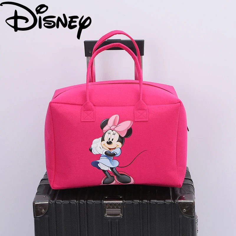 Top Trends: New Mickey Mouse Women's Handbag Disney Cartoon Pattern Minnie Donald Duck Portable Large Capacity Felt Travel Bag Girl Tote Bag Shoppable Styles