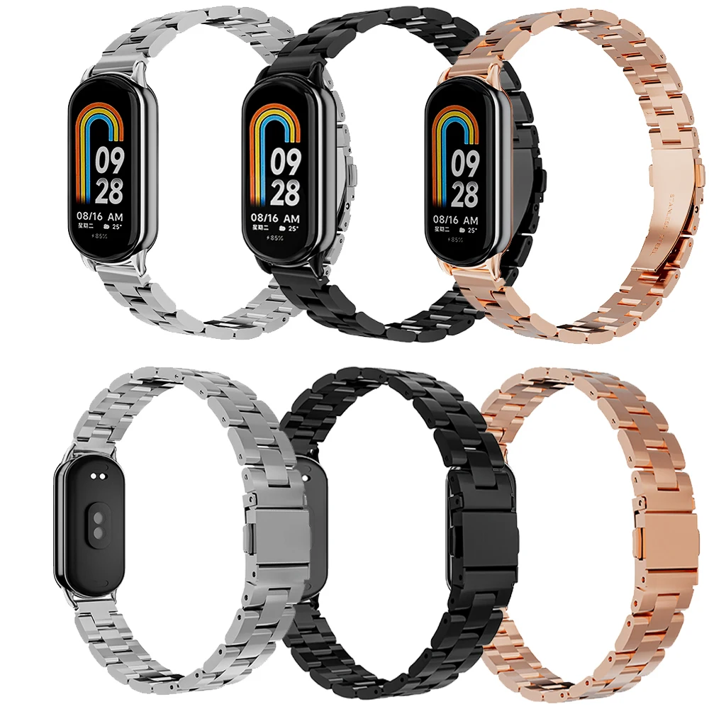 Top Trends: Stainless Steel Wrist Band For Xiaomi Mi Band 8 NFC Metal Strap Band Bracelet Miband Belt Replaceable Xiaomi 8 Metal Strap Shoppable Styles