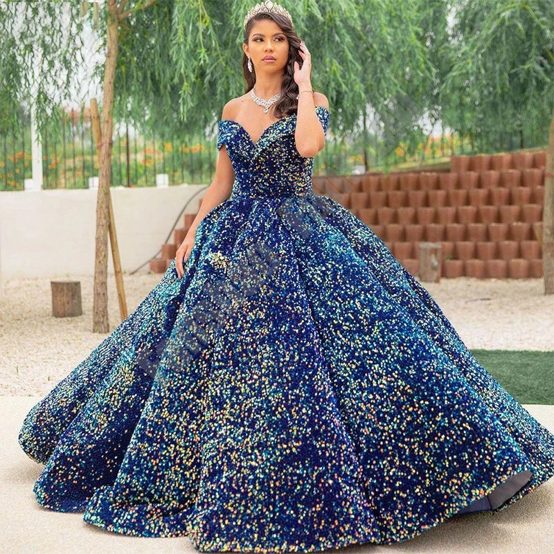 Top Trends: Fanshao Wd220 Quinceanera Dresses Off The Shoulder V Neck Vestido Shiny Ruched Lace Up For 15 Girls Ball Gowns Prom Princess Shoppable Styles