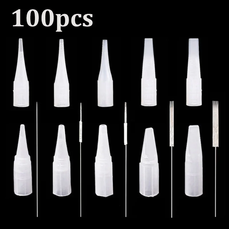 Top Trends: 100p 1RL / 3RL / 5RL / 5F / 7F Individual Packed Eyebrow Tattoo Tip Permanent Makeup Machine Tattoo Needle Tip Tattoo Nozzle Needle Caps Shoppable Styles