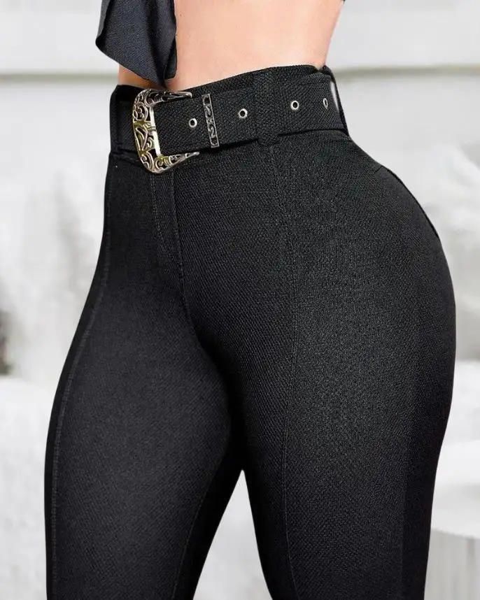 Top Trends: Women&#039;s Pants 2023 Spring Trend Fashion High Waist Pocket Design Casual Plain Skinny Daily Long Pants With Belt Shoppable Styles