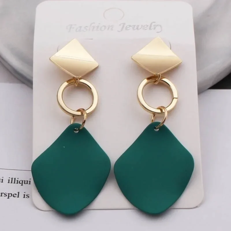 Top Trends: Delysia King Trendy Geometric Pendant Earrings Women Simplicity Candy Colors Designer Dangler For Party Shoppable Styles