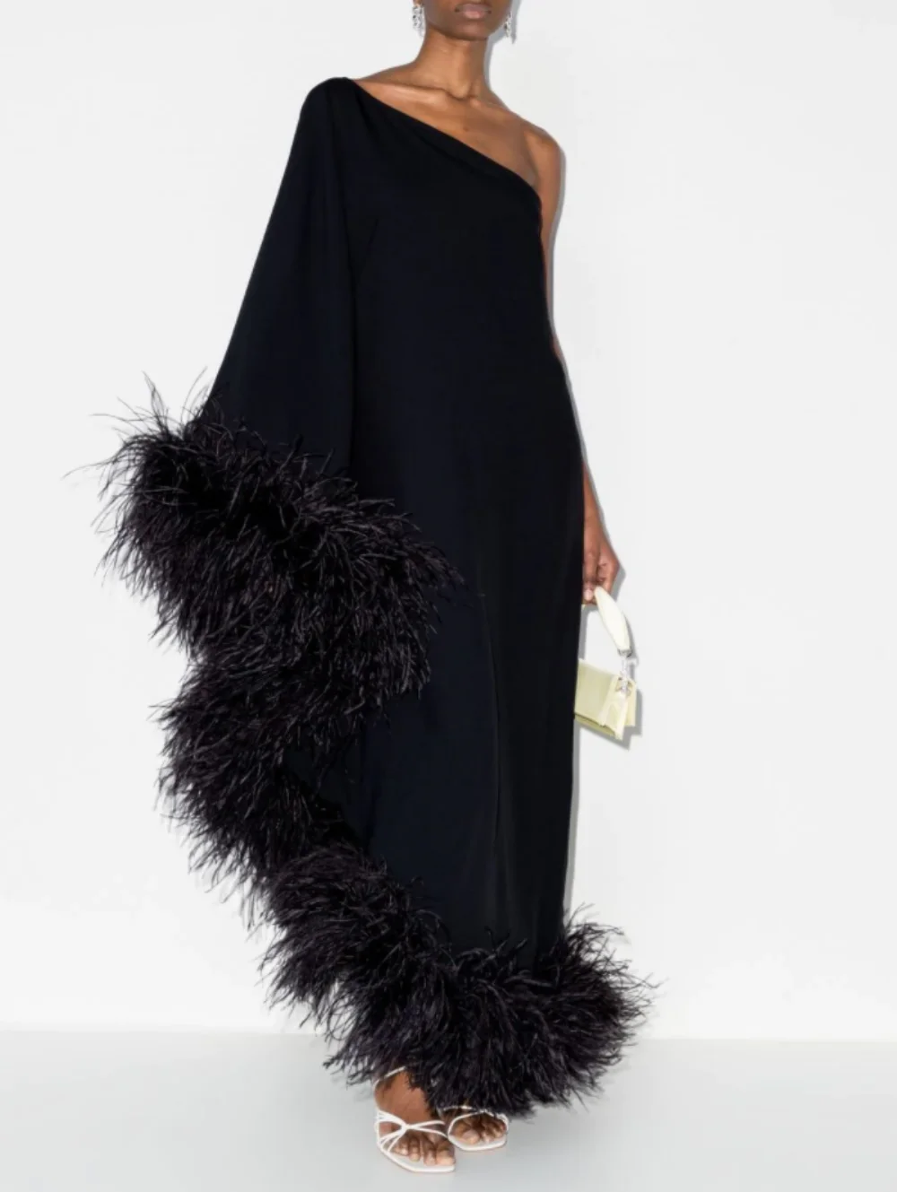 Top Trends: Elegant Long Black Evening Dresses With Feathers فساتين السهرة Sheath Floor Length Prom Dress Robe De Soirée For Women 2023 Shoppable Styles