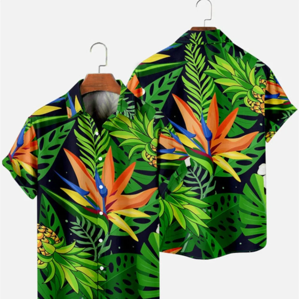 Top Trends: Hawaiian Men's Floral Casual Korean Shirt Print Short Sleeve Summer Beach Vacation For Fashion Lapel Sale Shoppable Styles