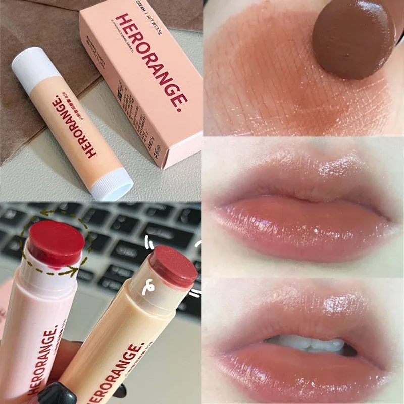 Top Trends: Jelly Colored Lip Balm Lasting Moisturizing Red Brown Water Light Lipstick Makeup Reducing Lip Lines Plump Lips Care Cosmetics Shoppable Styles