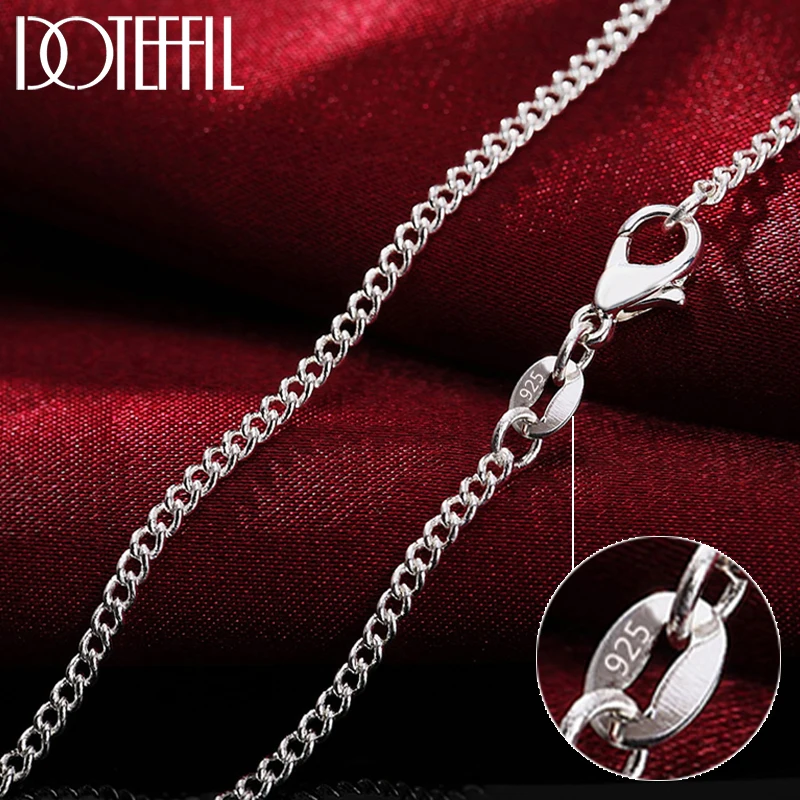 Top Trends: DOTEFFIL 925 Sterling Silver 16 / 18 / 20 / 22 / 24 / 26 / 28 / 30 Inch 2mm Side Chain Necklace For Women Man Fashion Wedding Charm Jewelry Shoppable Styles