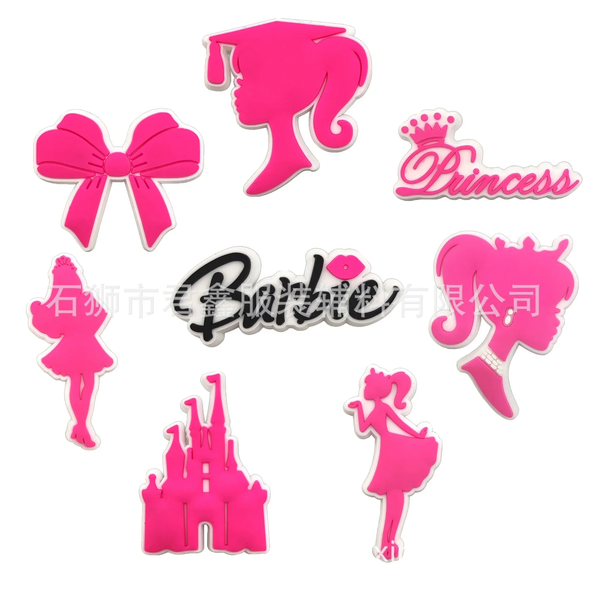 Top Trends: Pink Barbie Princess Castle Shoe Buckle PVC Soft Adhesive Decorative Buckles Fit Crocx Charms Decorations Cartoon Accessories Shoppable Styles - Image 2