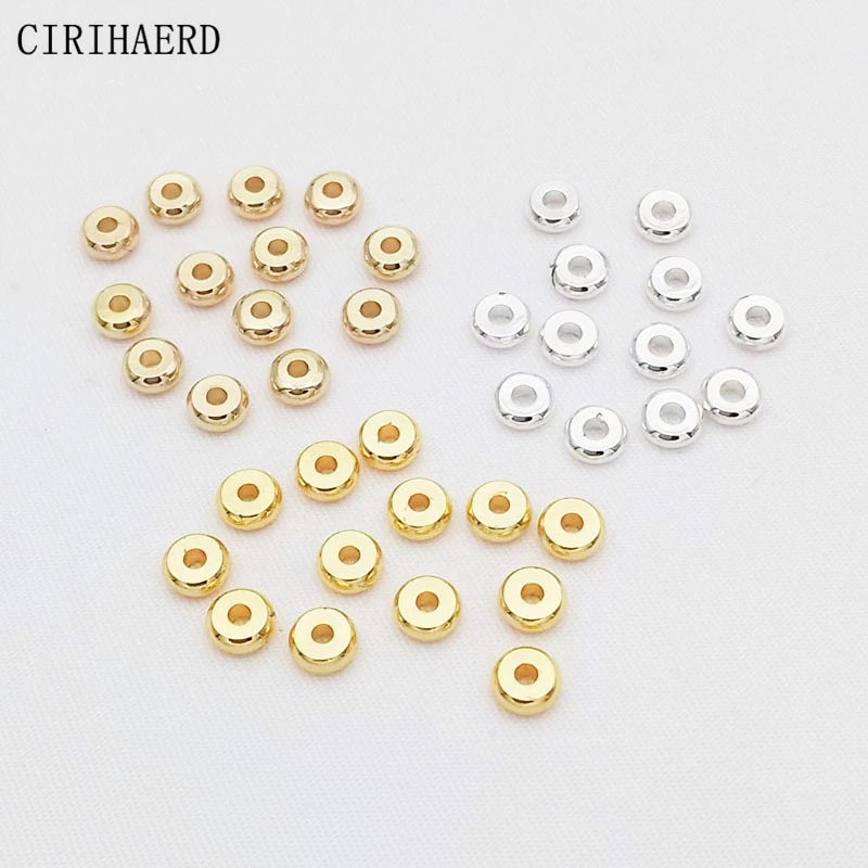 Top Trends: DIY Jewelry Accessories Flat Bead 14K / 18K Gold Plated Brass Spacer Beads For Bracelet Making Supplies Loose Beads Wholesale Lots Shoppable Styles