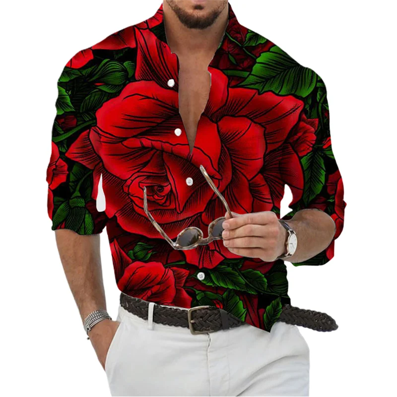 Top Trends: Shirt Men's Casual Outdoor Rose Geometric Figure Elegant Comfortable Soft Designer Design 2023 New Spring Summer Plus Size Shoppable Styles