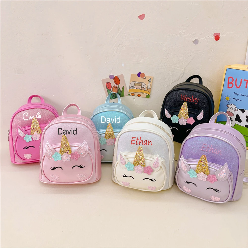 Top Trends: PU Unicorn Backpacks Custom Name Children&#039;s Kindergarten Cartoon Schoolbag Girls&#039; Outdoor Snackbags Personalized Gift Backpacks Shoppable Styles