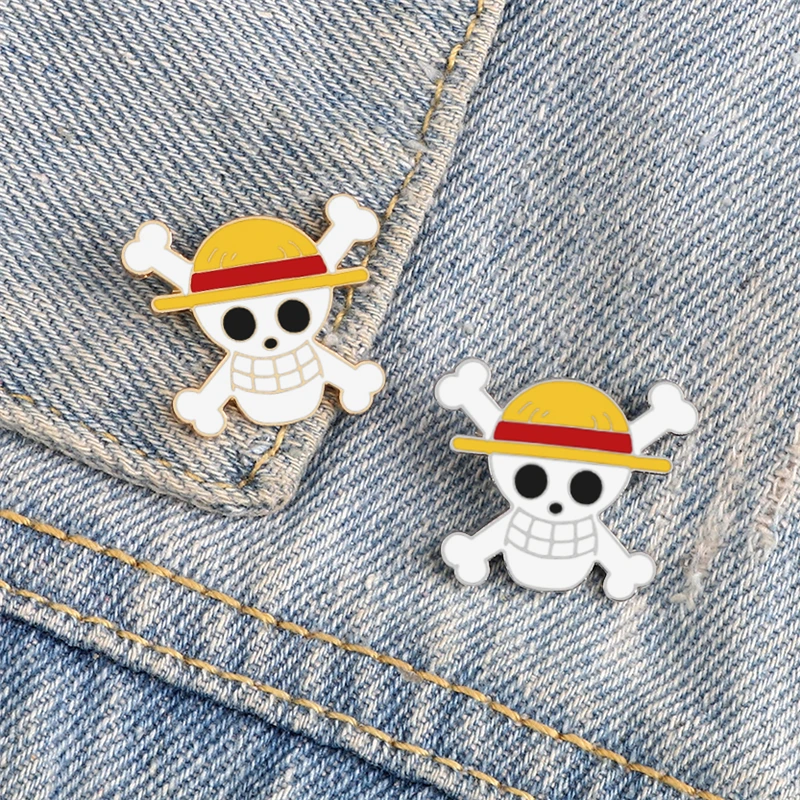 Top Trends: Anime Skeleton Brooch Pirate Skull Enamel Pins Cosplay Badge Backpack Cloth Denim Lapel Pin Jewelry Gift Comic Related Products Shoppable Styles